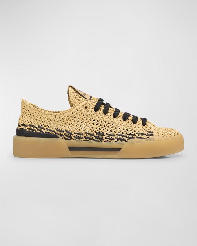 Men's New Roma Macrame Raffia Low-Top Sneakers Product Image