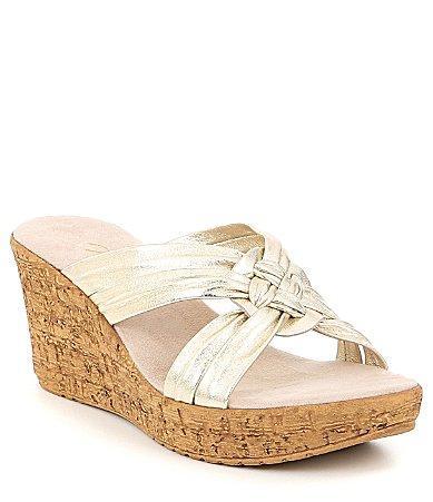 Onex Bethany Leather Wedge Slide Platform Sandals Product Image