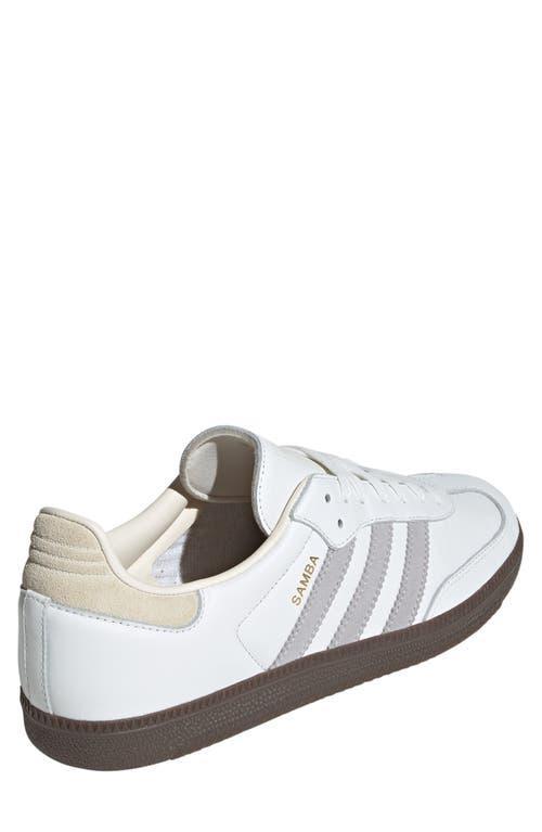 ADIDAS ORIGINALS Womens Samba Og Logo-embellished Leather Low-top Trainers Core White Grey Two Crea In Neutrals Product Image