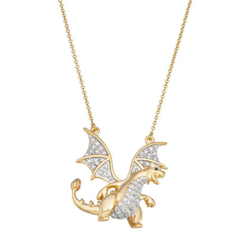 Jewelexcess 1/6 Carat T.W. Diamond Dragon Pendant Necklace, Womens Two Tone Product Image