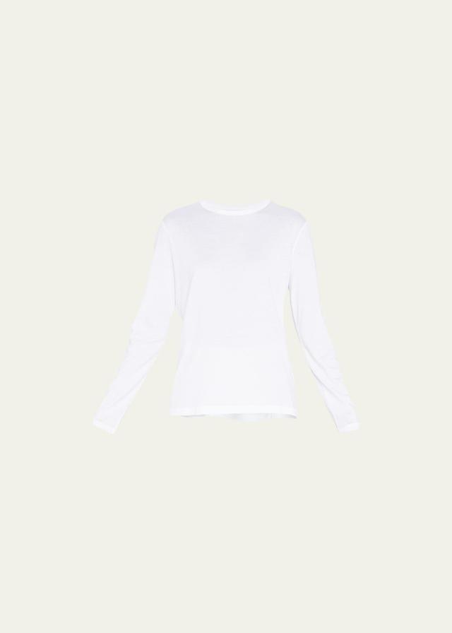 Womens Long-Sleeve Semi Relaxed Crewneck Top Product Image