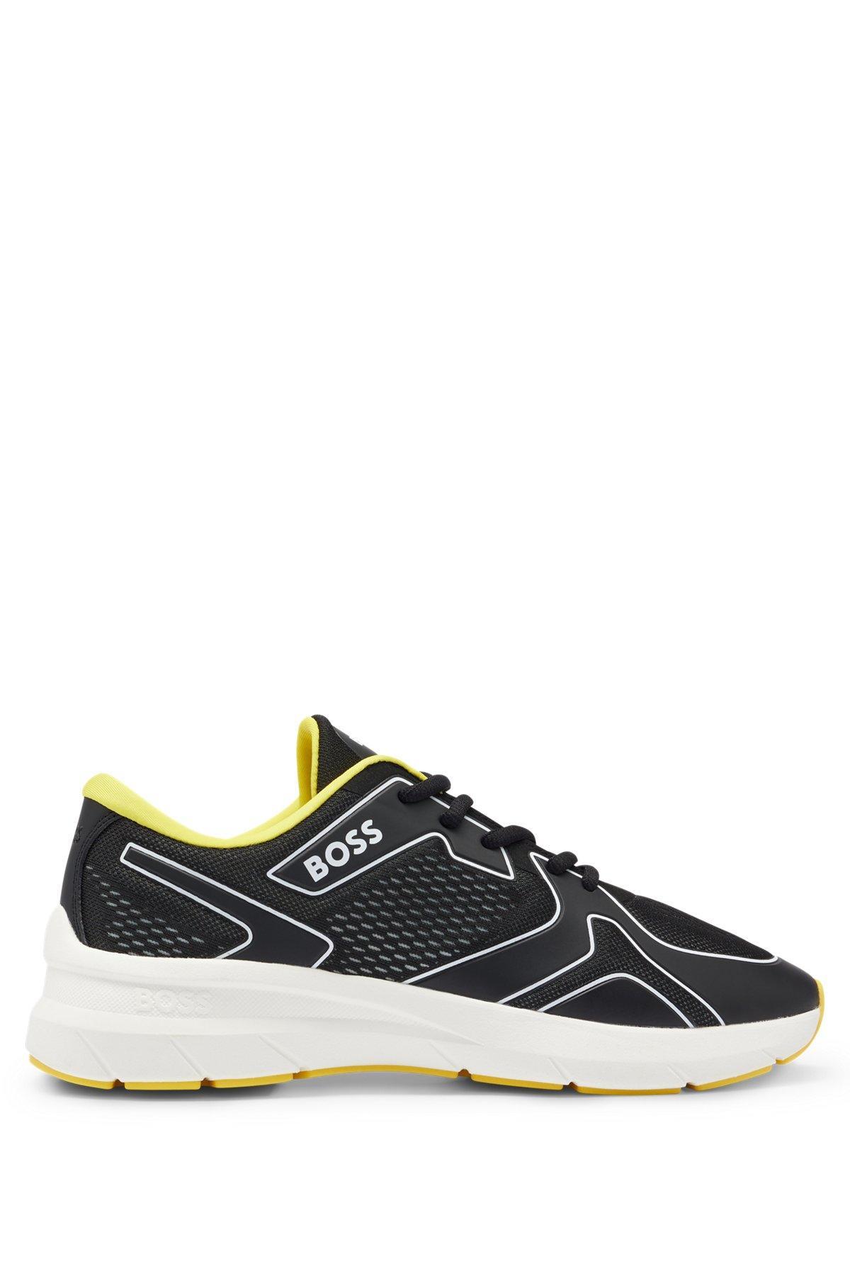 Mixed-material trainers with rubberized faux leather Product Image