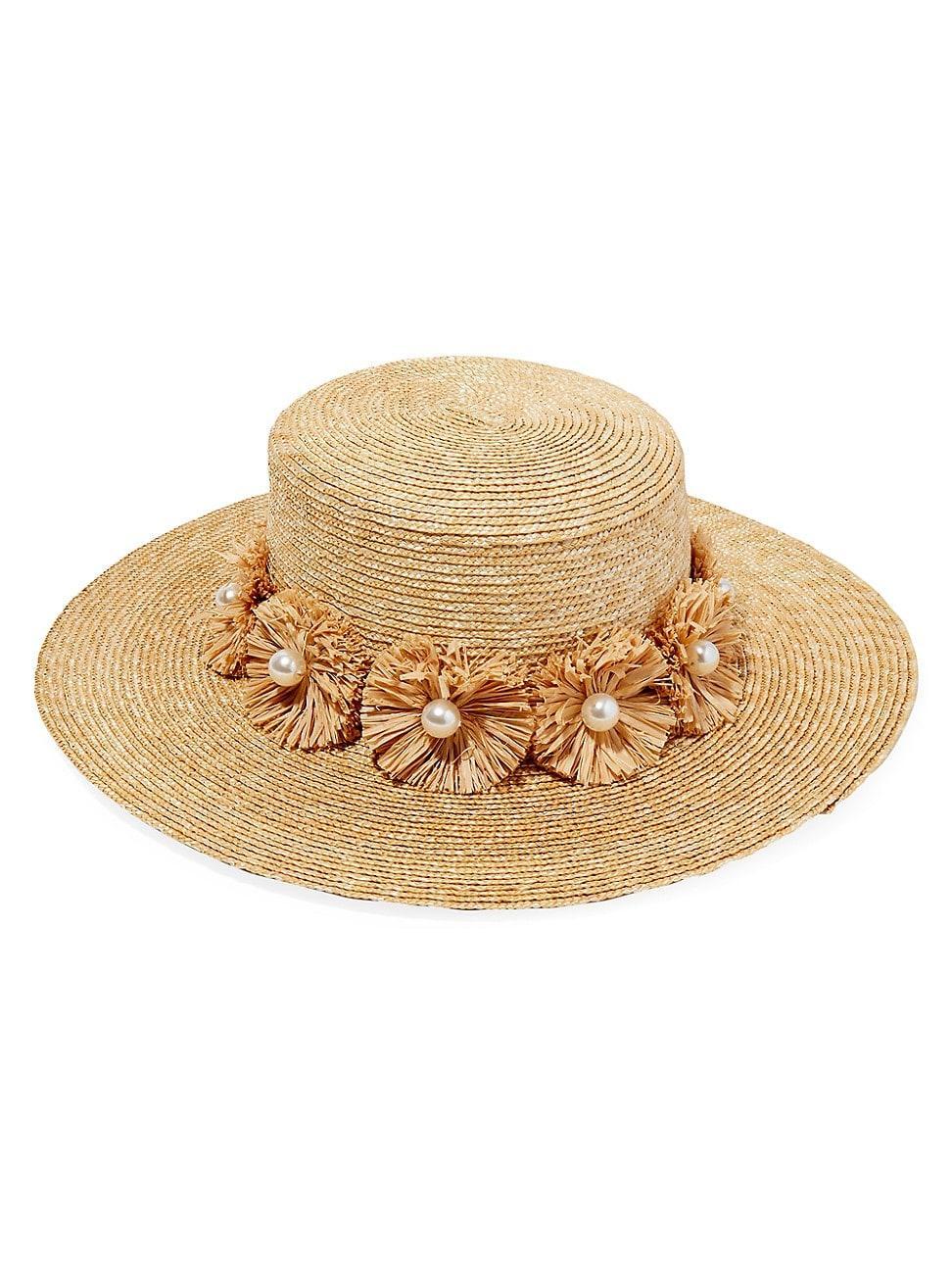 Womens Confetti Embellished Straw Hat Product Image