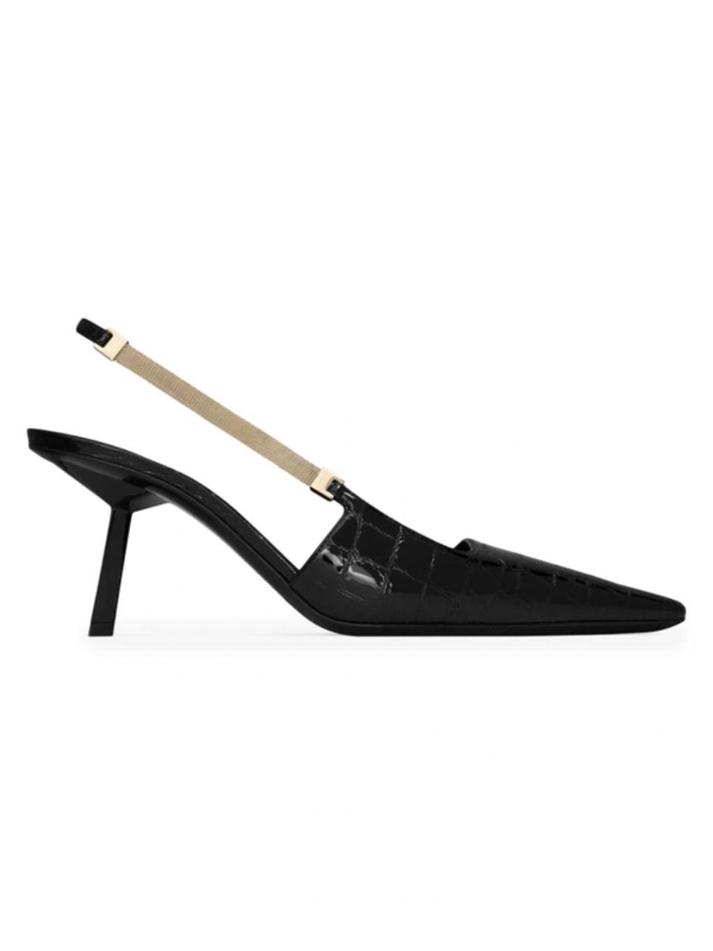 Womens Blake Slingback Pumps In Crocodile-Embossed Leather Product Image