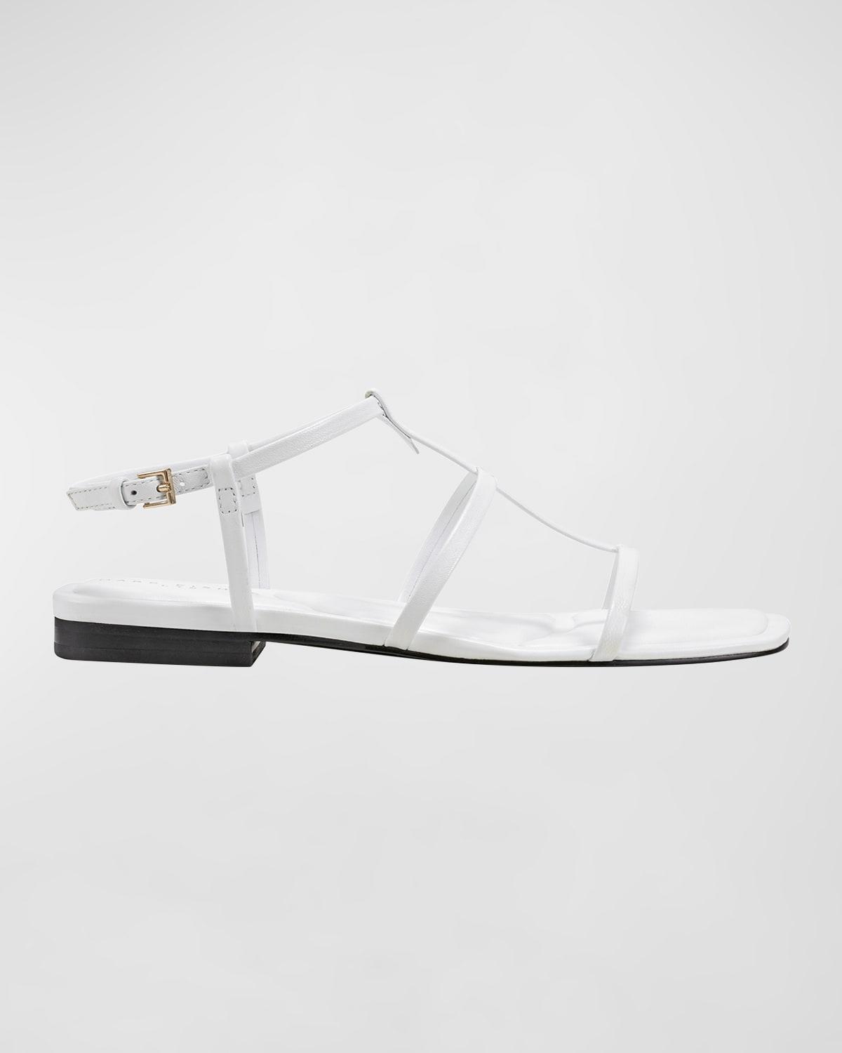 Leather T-Strap Flat Slingback Sandals product image