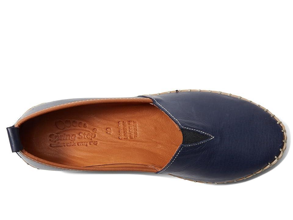 Spring Step Tispea Womens Leather Slip-On Shoes Blue Product Image