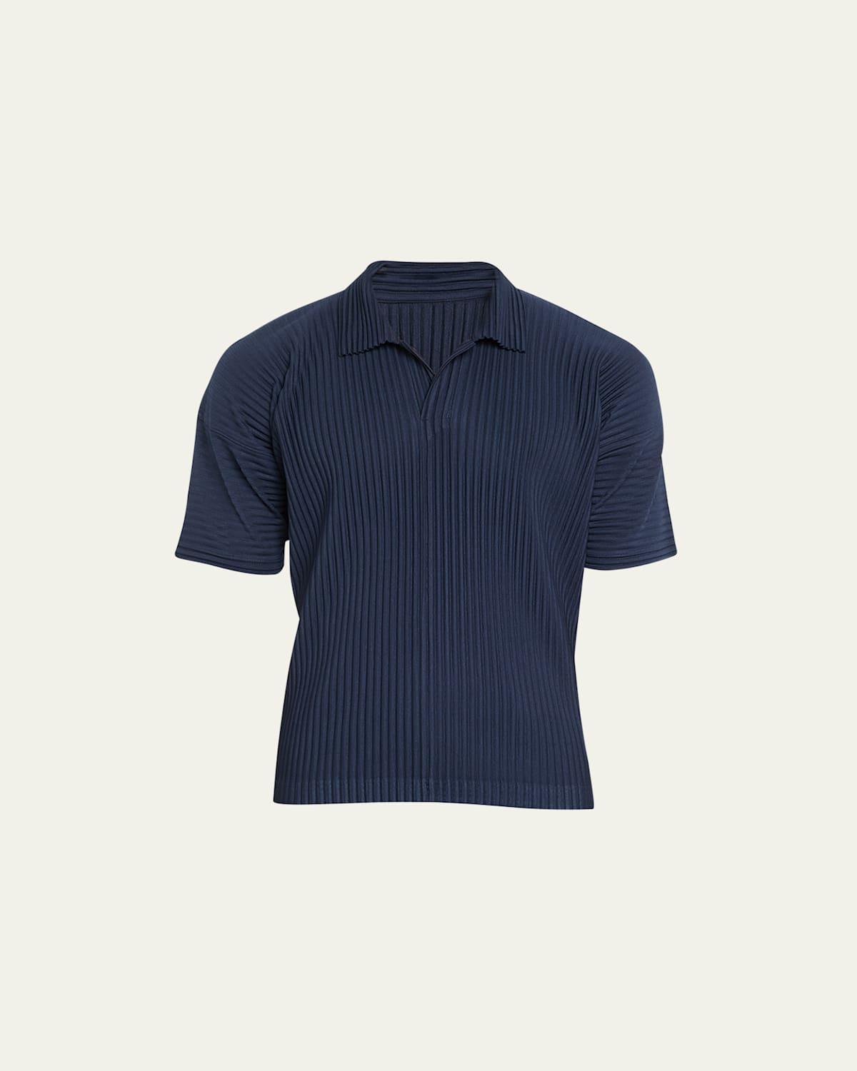 Mens Basics Pleated Polo Shirt Product Image