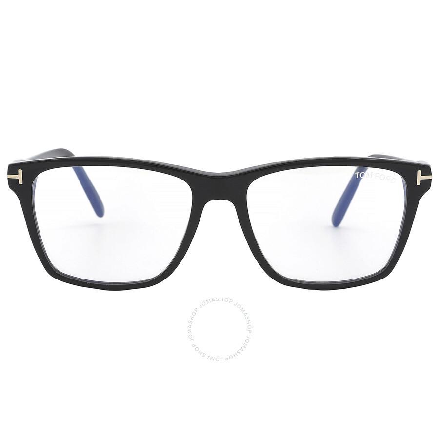 TOM FORD Blue Light Block Square Men's Eyeglasses Ft5817-b 001 54 In Black / Blue Product Image