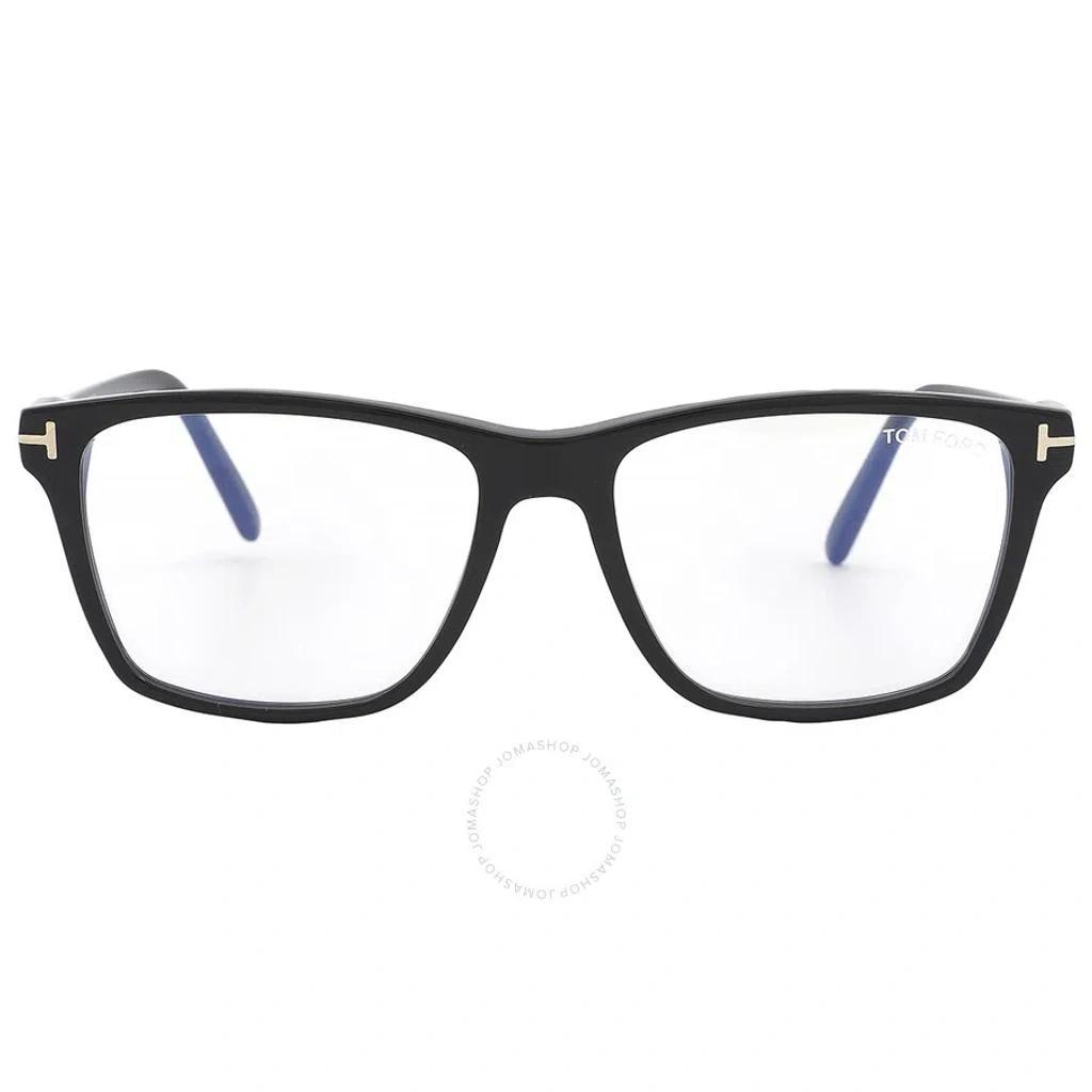 TOM FORD Blue Light Block Square Men's Eyeglasses Ft5817-b 001 54 In Black / Blue Product Image