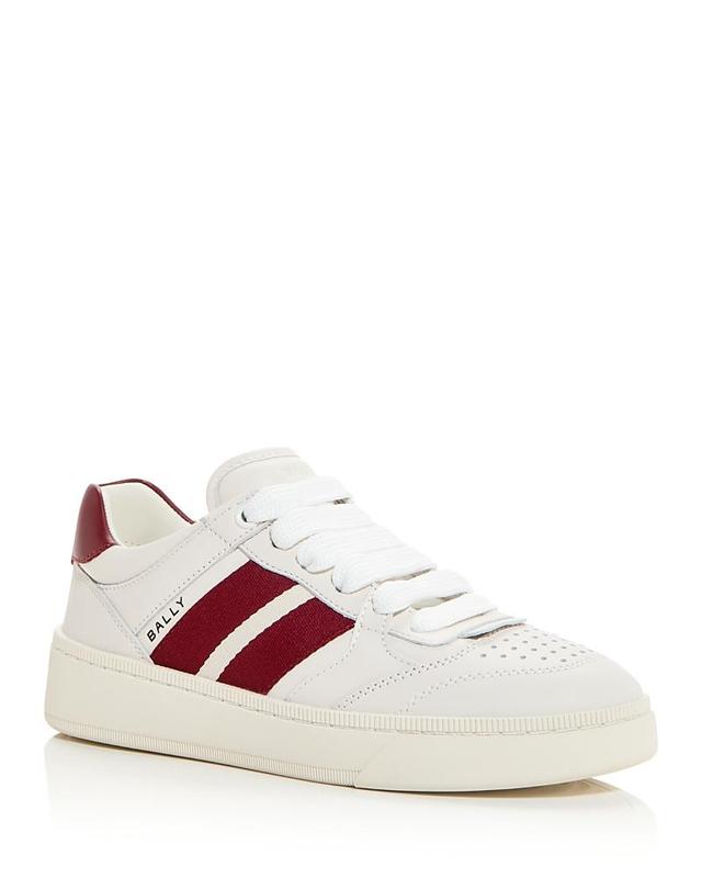 Bally Rebby Sneaker in White & Bally Red - White. Size 9.5 (also in 6.5, 9). Product Image