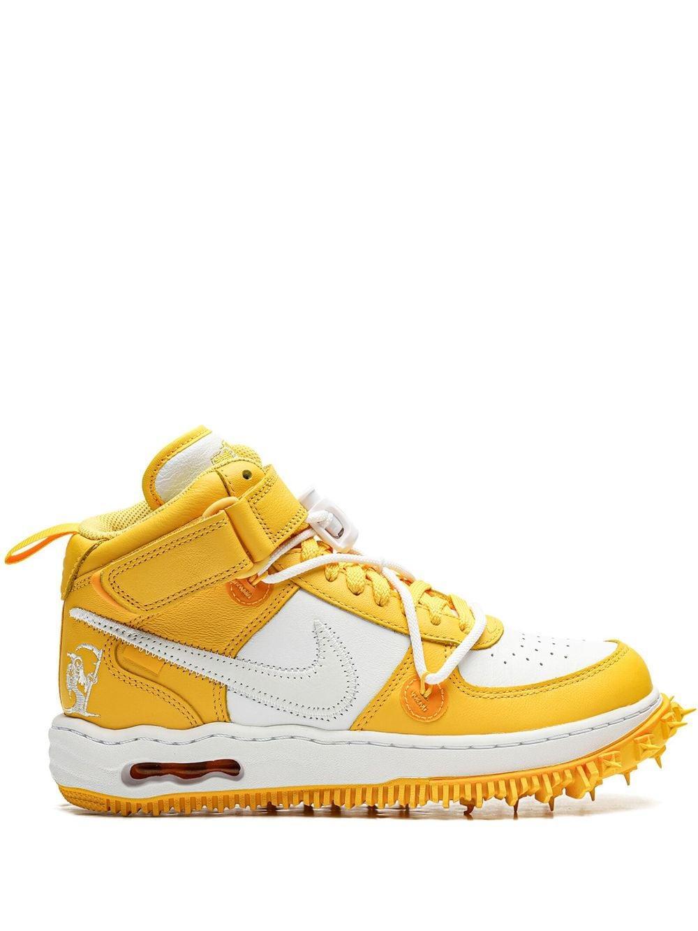 NIKE Off-white™ Air Force 1 Mid Sneakers White / Varsity Maize In Multicolor Product Image