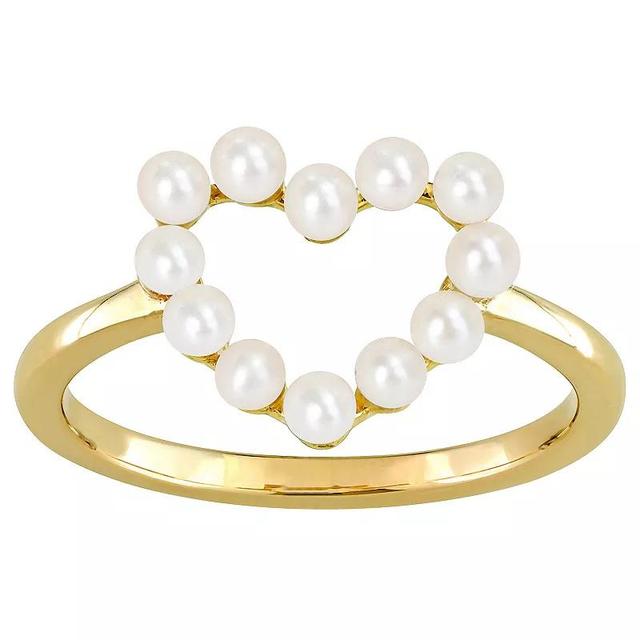 Stella Grace 14k Gold Freshwater Cultured Pearl Heart Ring, Womens Product Image