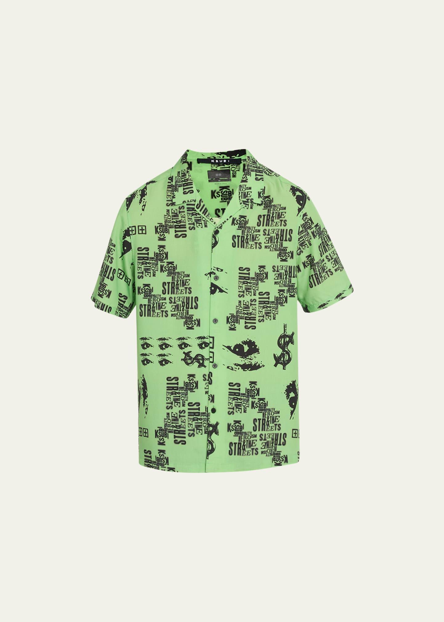 Mens Graffiti-Print Camp Shirt Product Image