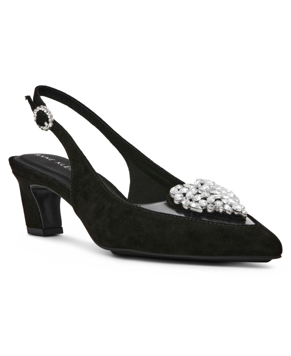 Anne Klein Womens Inviting Heart Embellished Slingback Pumps Product Image