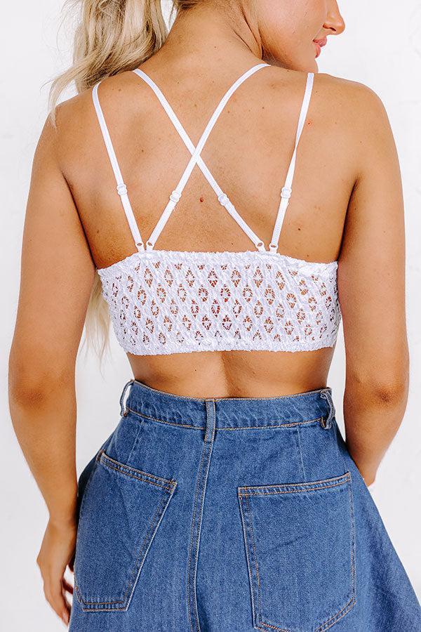 Writing Love Notes Crochet Bralette In White Product Image