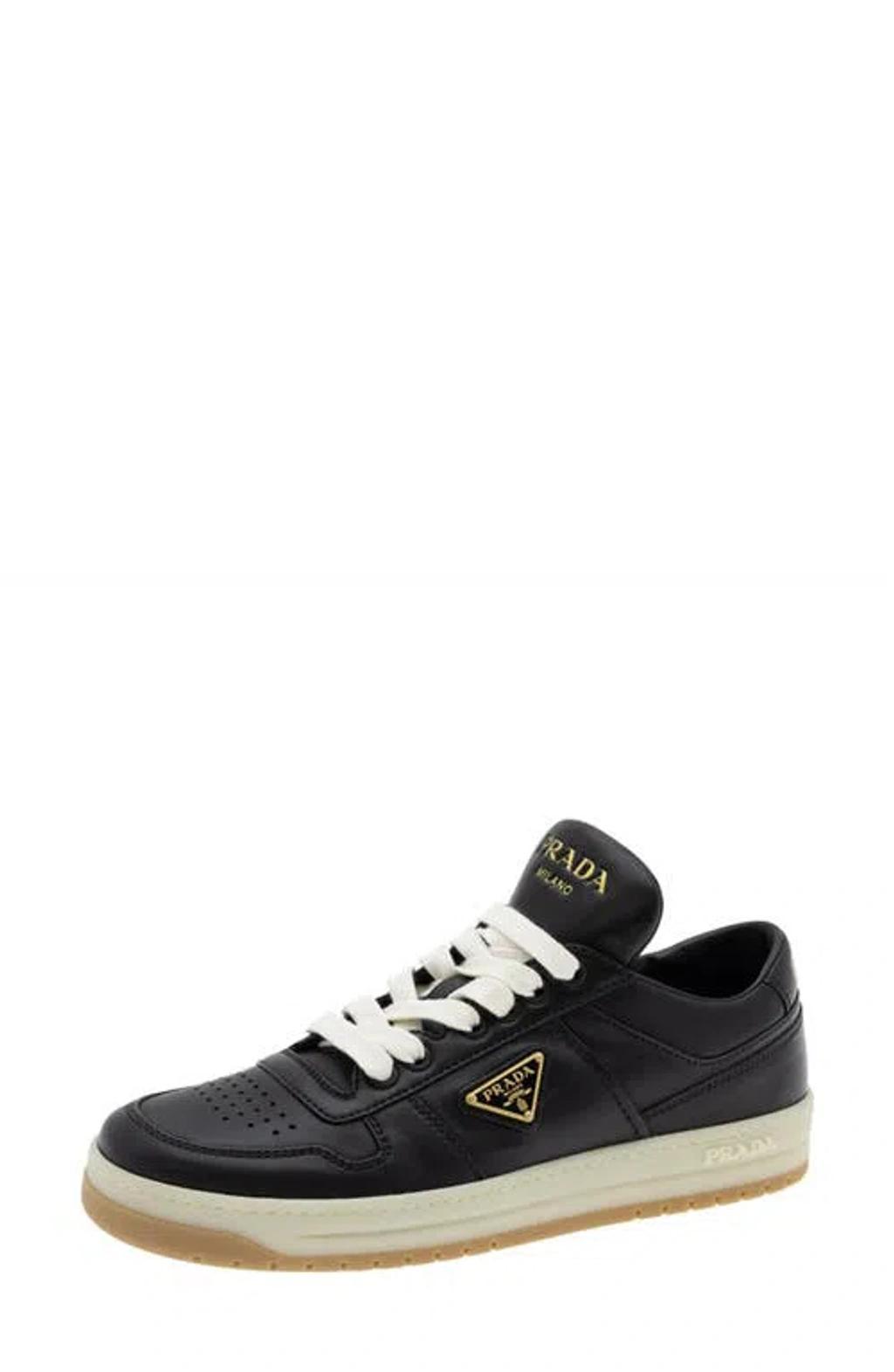 Leather Low-top Sneakers In Black product image