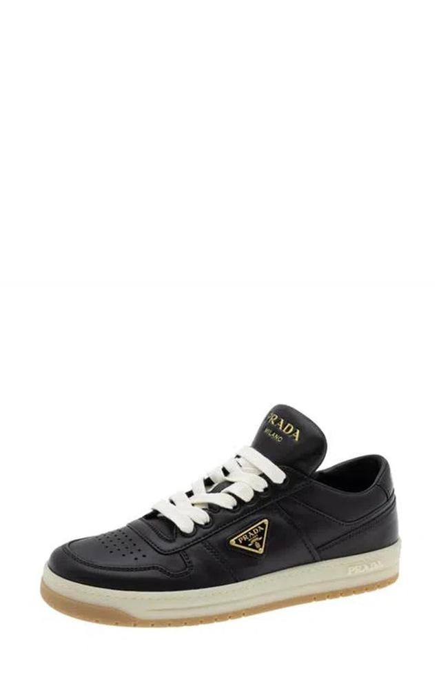 Leather Low-top Sneakers In Black Product Image