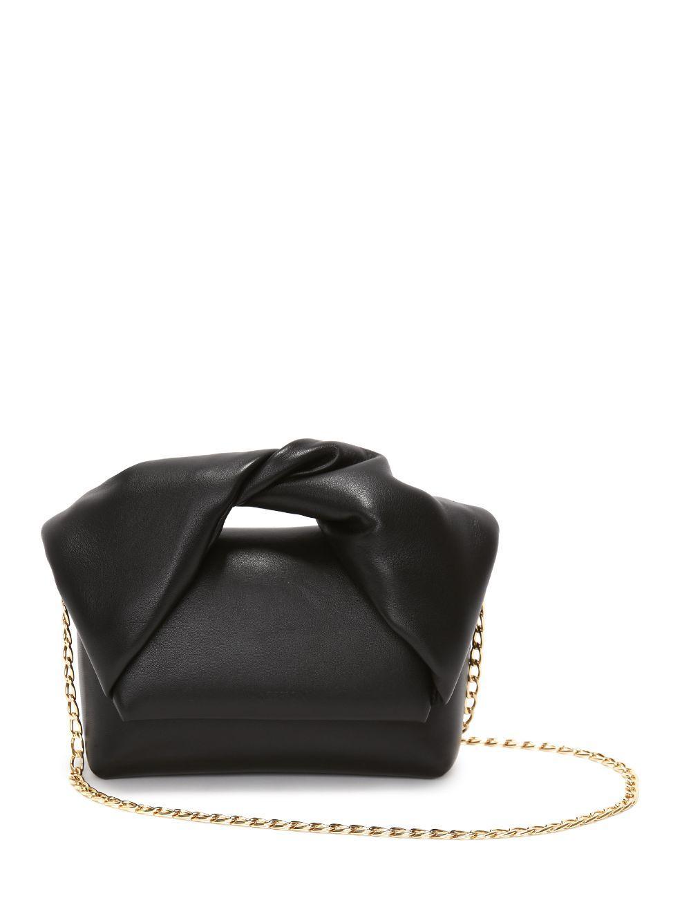 JW ANDERSON Small Twister - Leather Top Handle Bag In Black Product Image