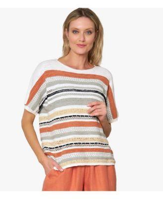 Stella Carakasi Womens Short Sleeve Sweater Simply Striking Pullover Product Image