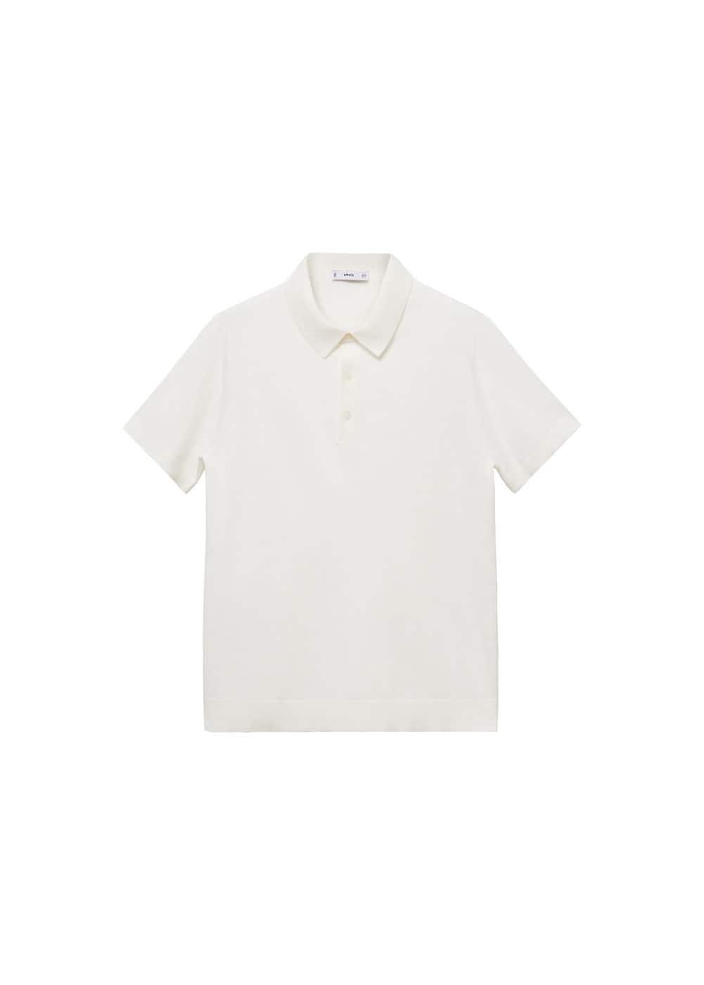 MANGO MAN - Fine-knit polo shirt whiteMen Product Image