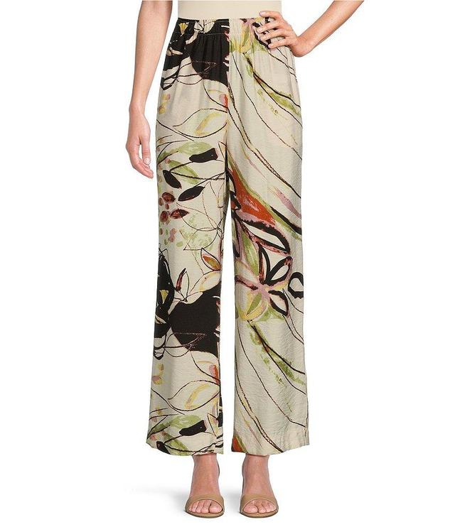 IC Collection Abstract Printed Woven High Waist Wide Leg Coordinating Pull-On Pants Product Image