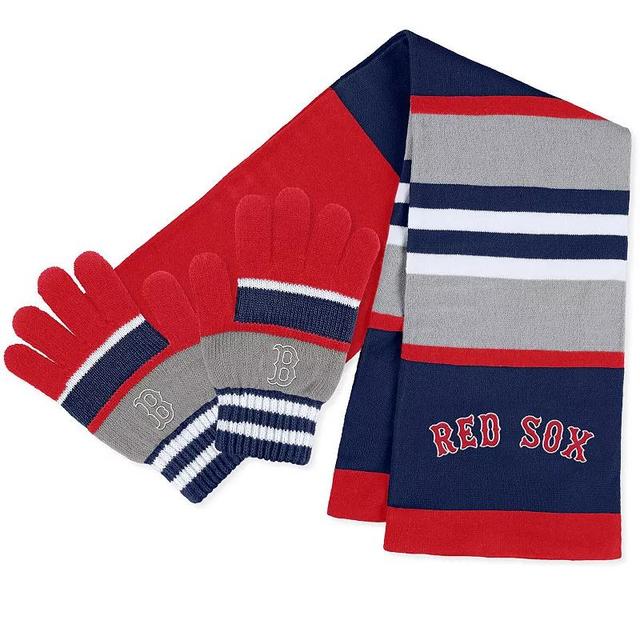 Womens WEAR by Erin Andrews Cleveland Guardians Stripe Glove & Scarf Set Product Image