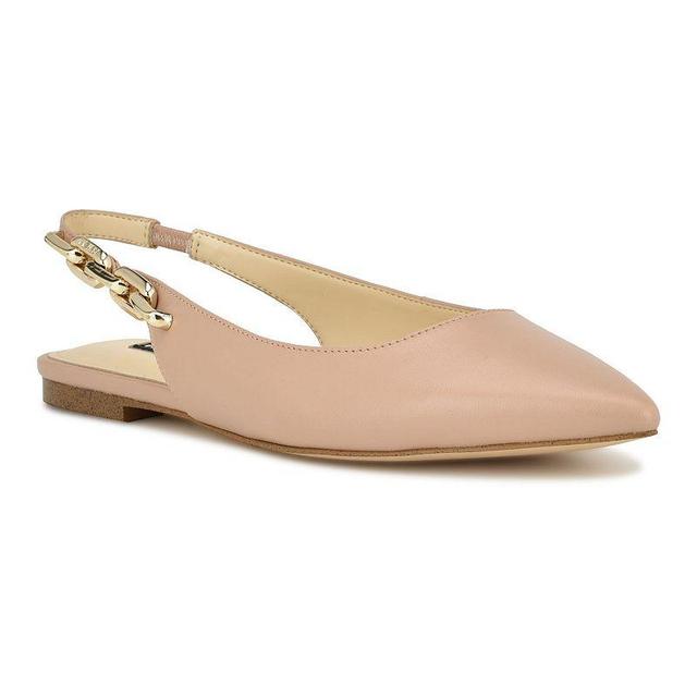 Nine West Babby Womens Leather Slingback Dress Flats Product Image