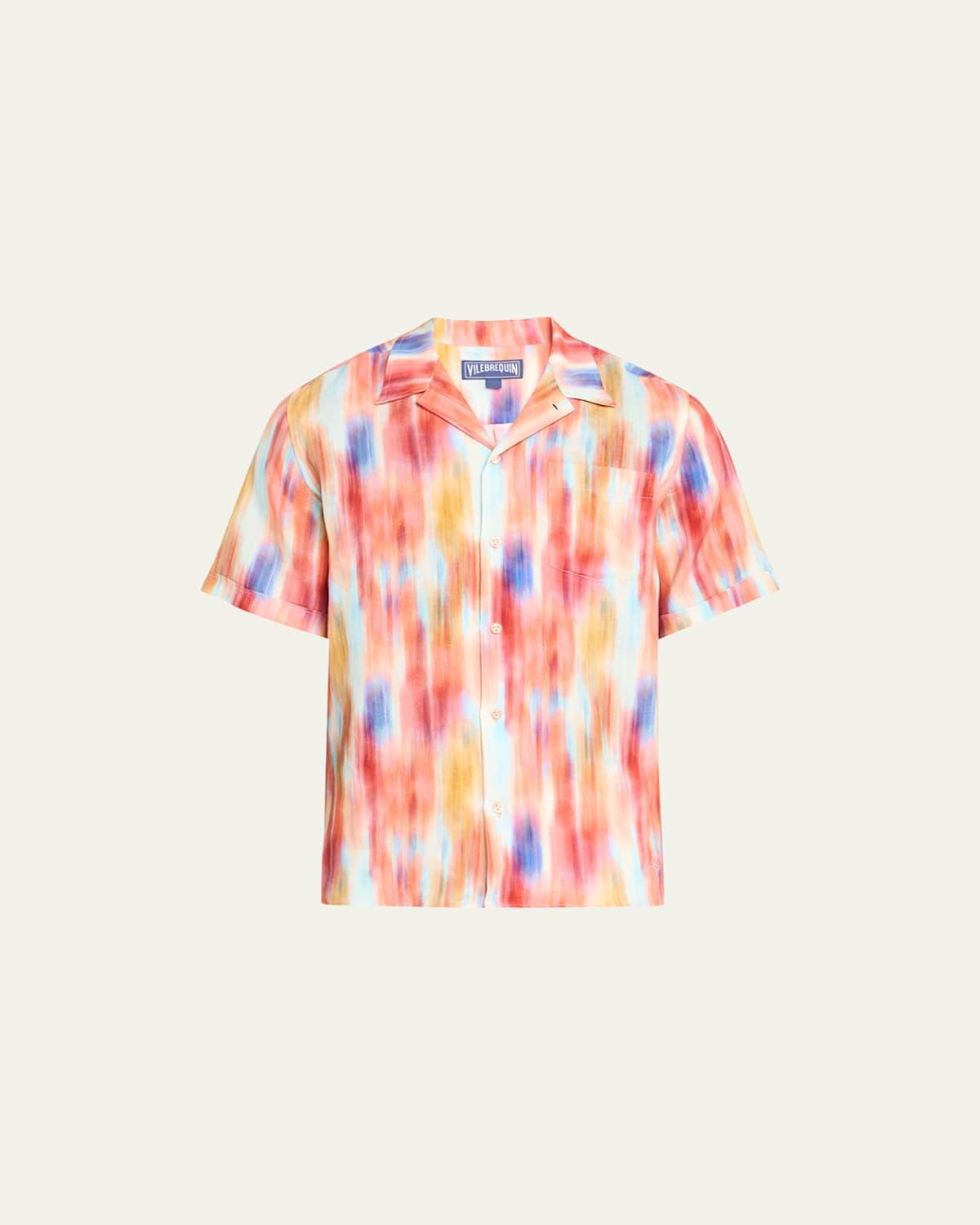 Mens Charli Abstract Linen Camp Shirt Product Image