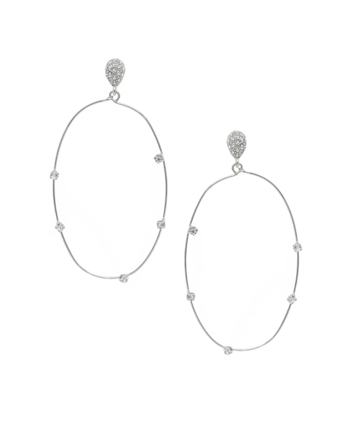 Ettika Delicate Crystal Large Oval Hoop Womens Earrings Product Image