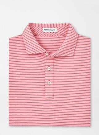 Peter Millar Mens Crown Comfort Cotton Polo Trip Stripe | Color: Primrose | Size: L Product Image