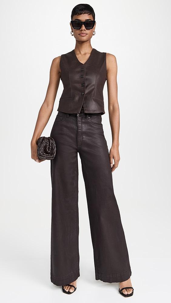 DL1961 Hepburn Wide Leg High Rise Coated Jeans | Shopbop Product Image