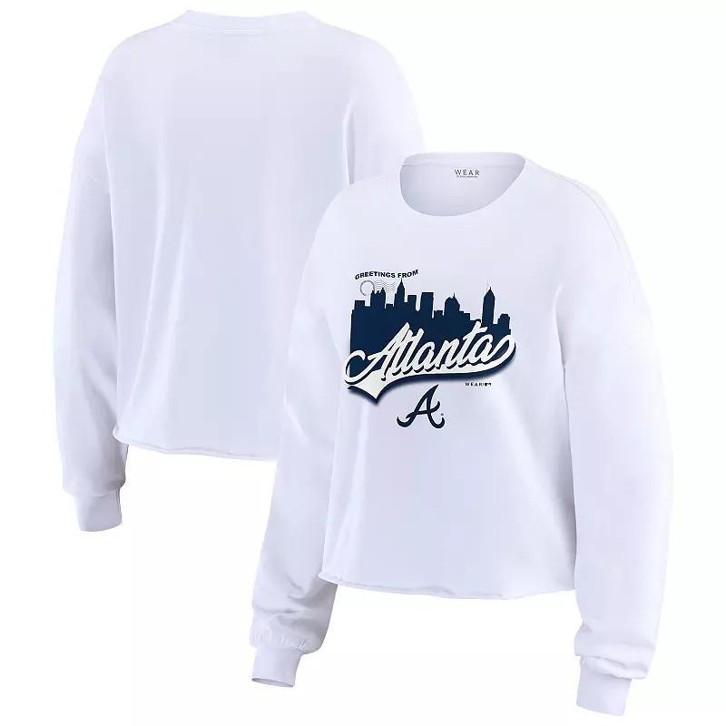 Womens WEAR by Erin Andrews Atlanta Braves Domestic Postcard Long Sleeve T-Shirt Product Image