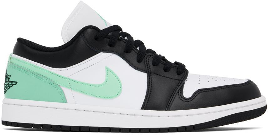 NIKE Air Jordan 1 Low Sneakers White / Black / Green Glow In Multi Product Image