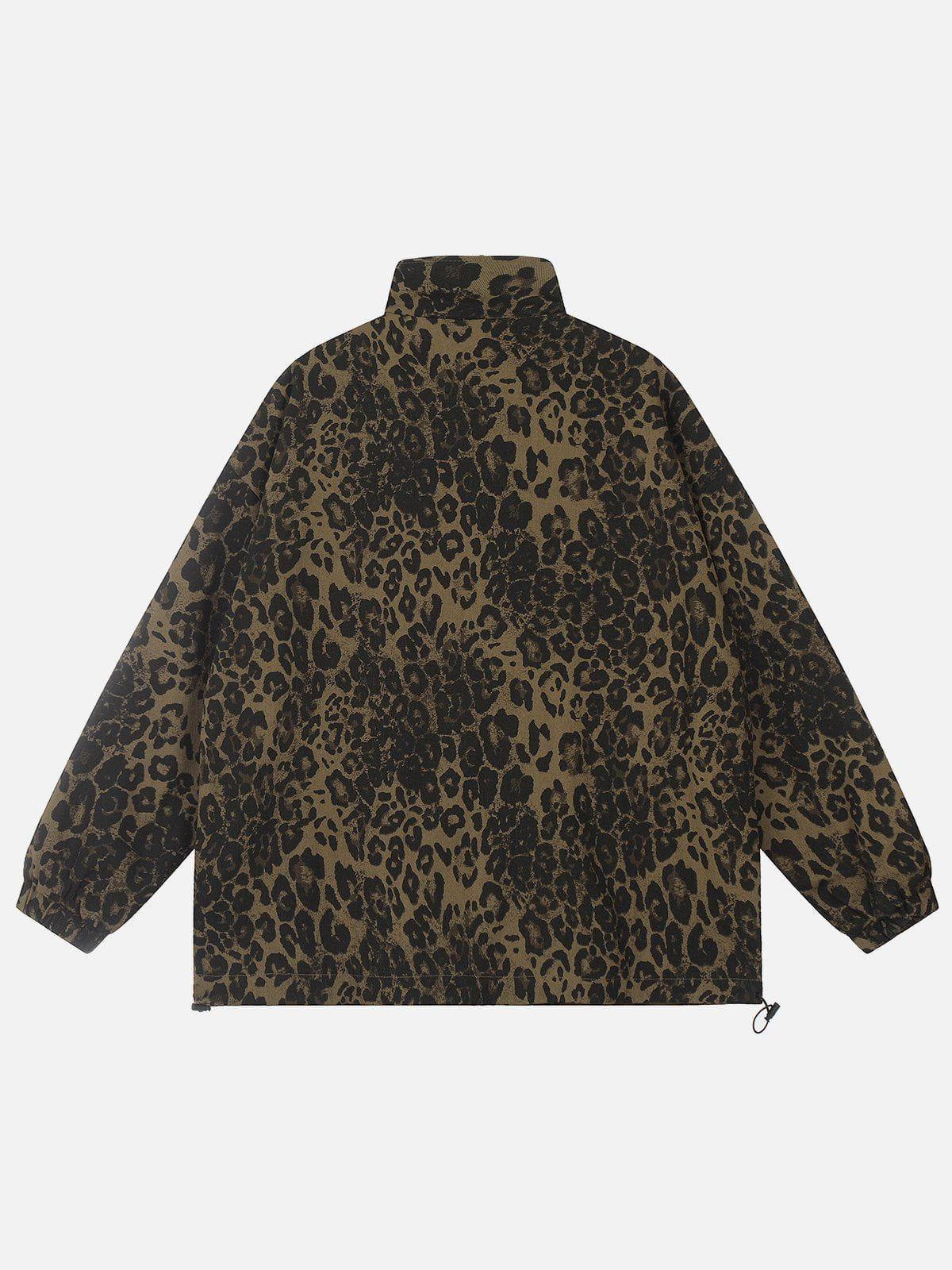 Aelfric Eden Leopard Print Stand Collar Jacket Product Image