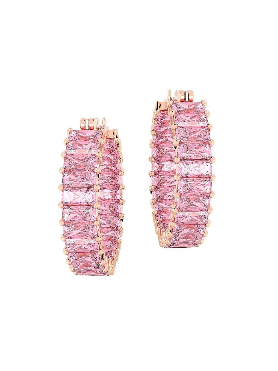 Swarovski Matrix Baguette Crystal Hoop Earrings Product Image