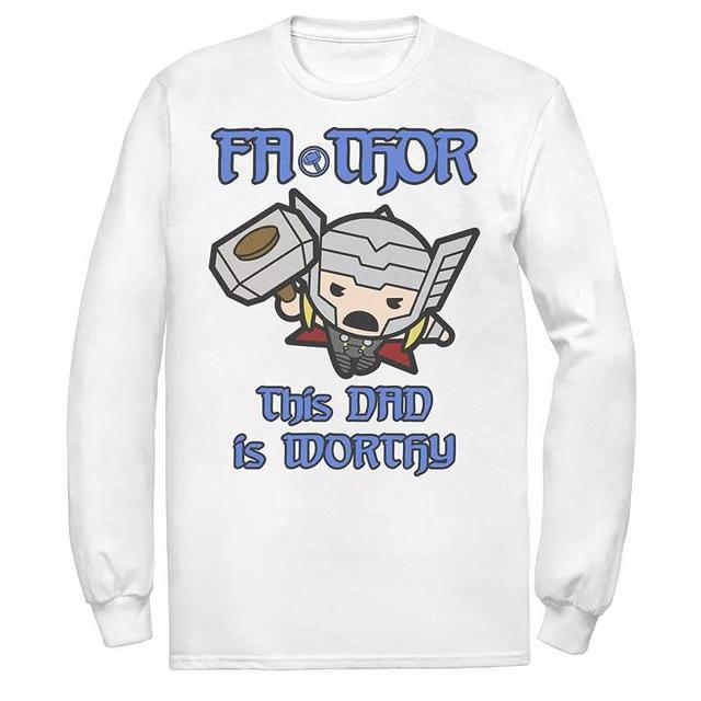 Mens Marvel Fa-Thor Kawaii Thor This Dad Is Worthy Fathers Day Tee Product Image