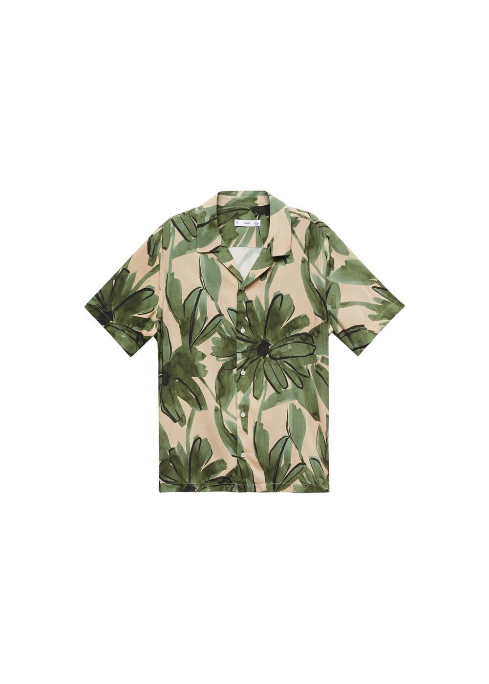 MANGO MAN - Regular fit tropical print shirt greenMen Product Image