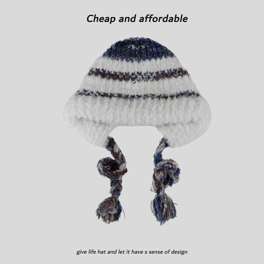 Striped Knit Trapper Hat Product Image