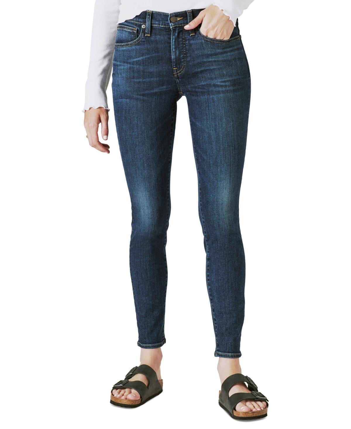 Lucky Brand Womens Ava Mid-Rise Ripped Skinny Jeans Product Image