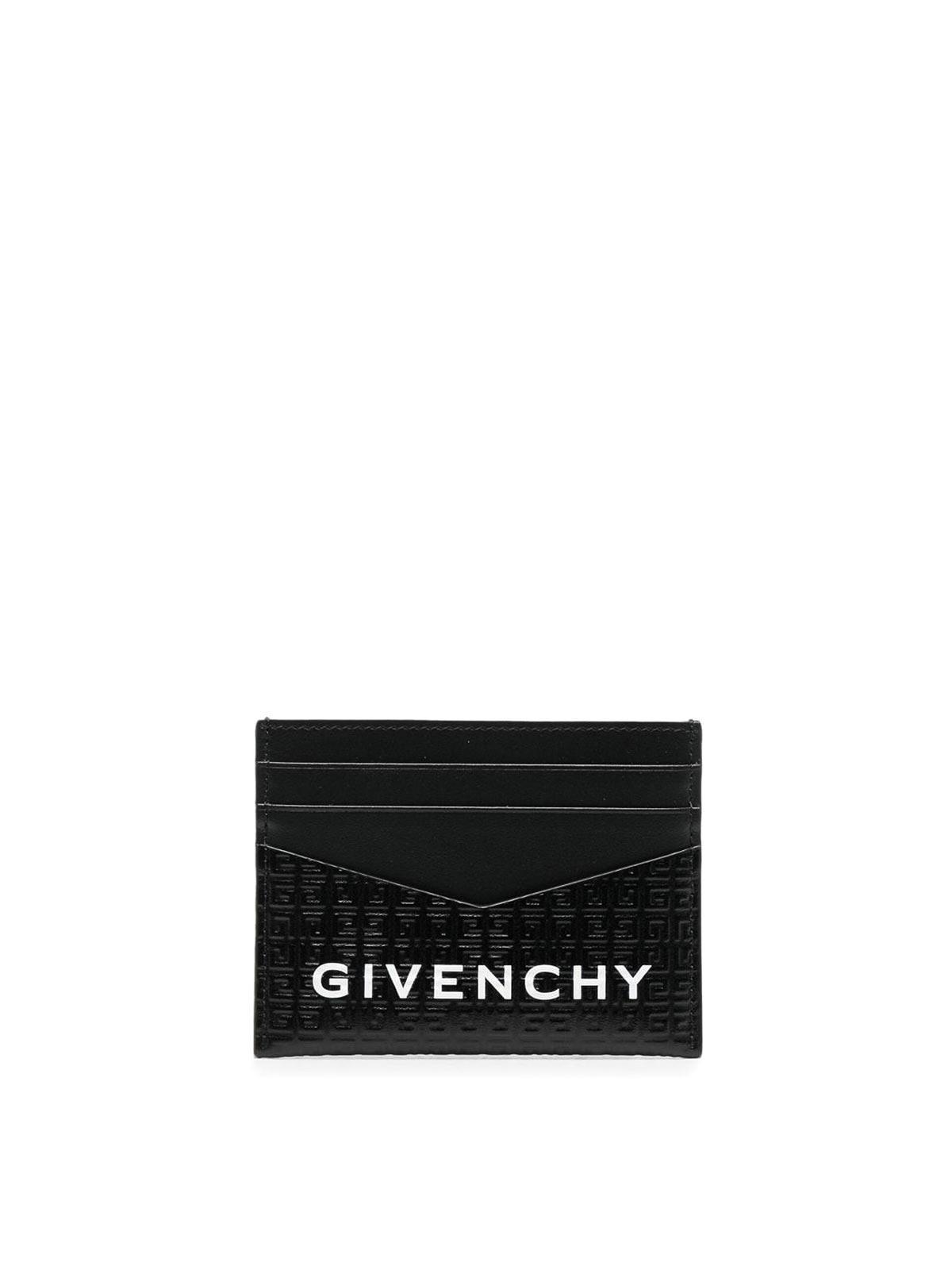 Logo Leather Card Case In Black Product Image