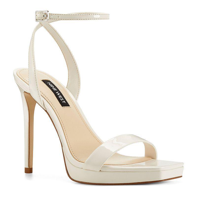 Nine West Zadie 03 Womens Platform High Heel Sandals Ivory Patent Product Image