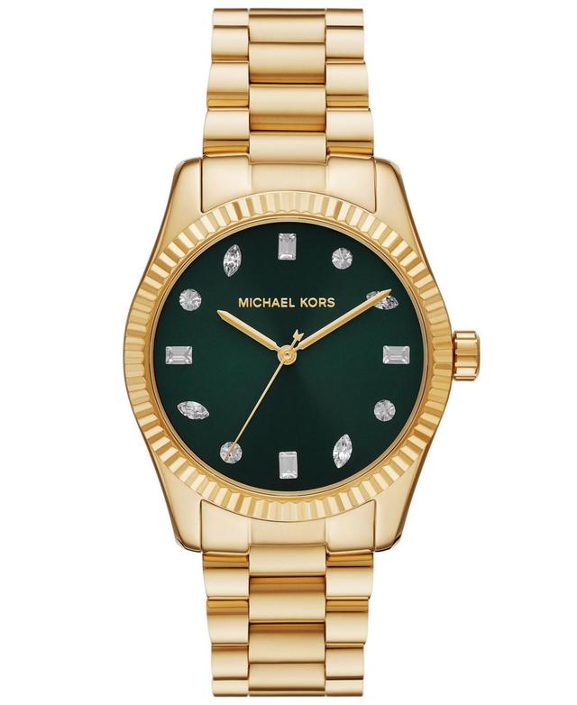 Michael Kors Womens Lexington Three-Hand Gold-Tone Stainless Steel Watch 38mm Product Image