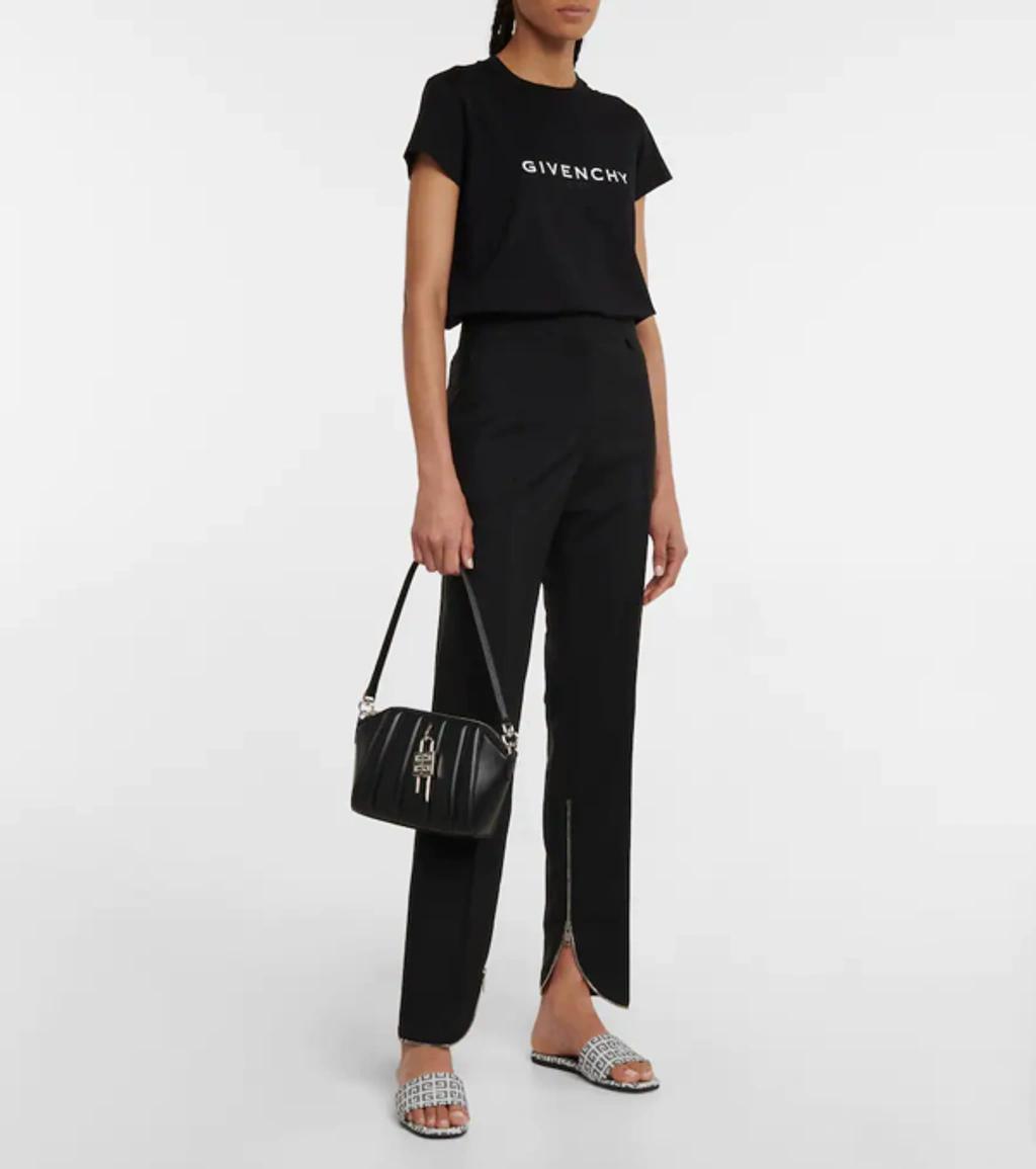 BALENCIAGA Printed Cotton-jersey T-shirt In Black Product Image