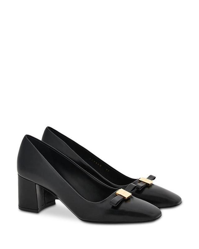 Ferragamo Womens Myra Bow Block Heel Pumps Product Image