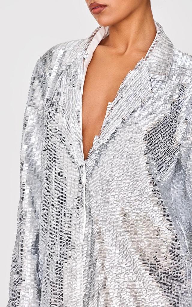 Silver Diamante Blazer Dress Product Image