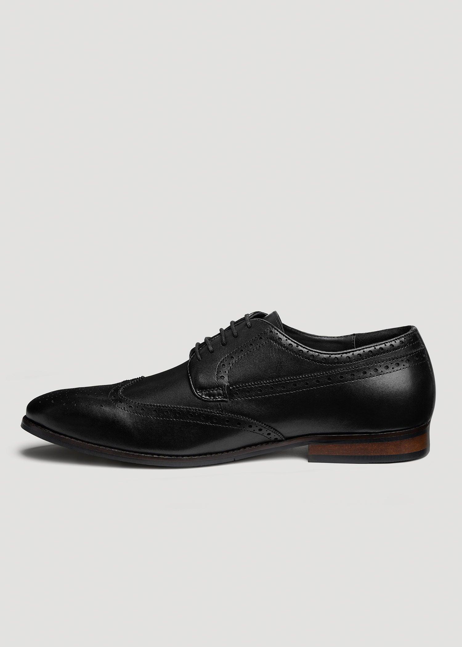 Men's Leather Brogue Oxford Size 13 to 15 in Black Product Image