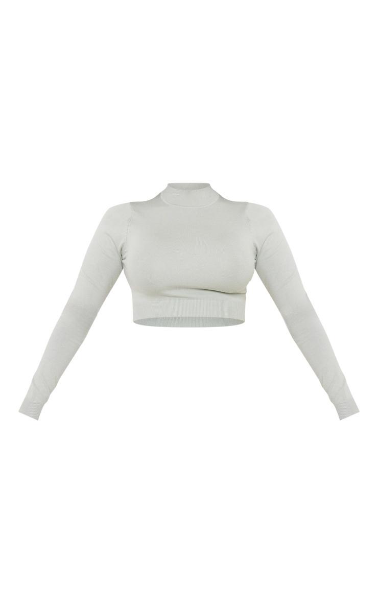 Khaki Knitted Long Sleeve Turtle Neck Top Product Image