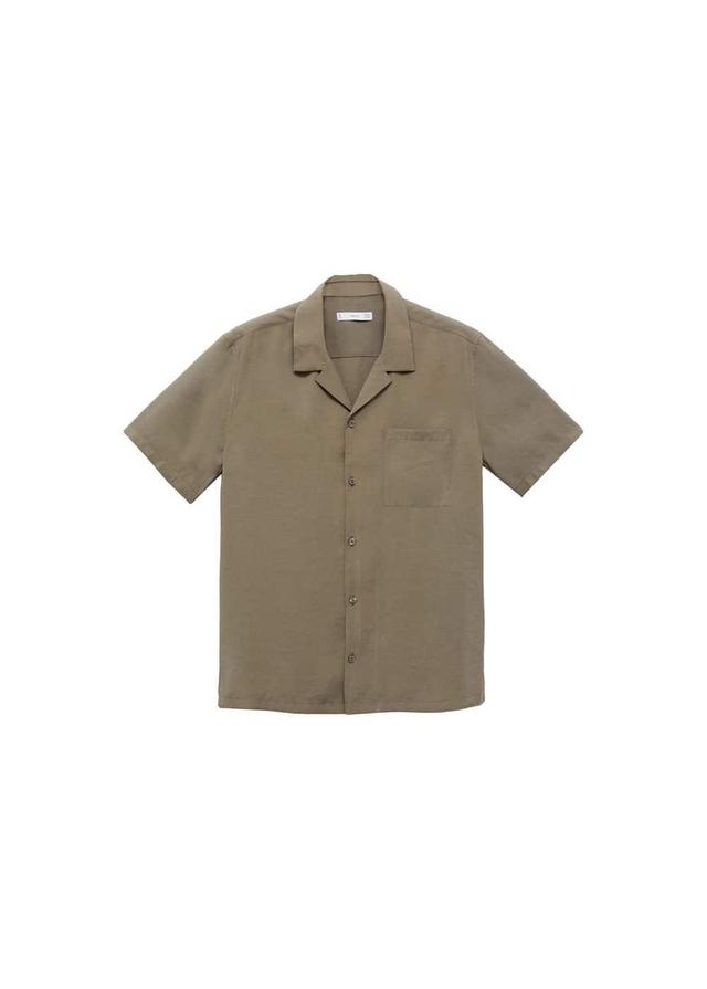 MANGO MAN - Regular-fit 100% Tencel shirt medium brownMen Product Image