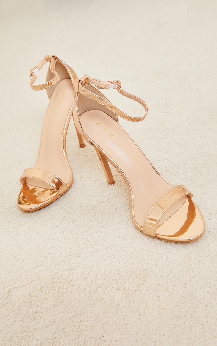 Rose Gold Wide Fit Clover Single Strap Heeled Sandal Product Image