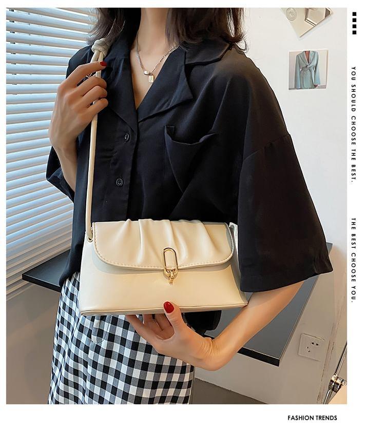 Flap Ruched Shoulder Bag Product Image